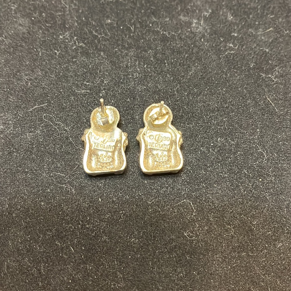 Vintage Carol Felley 1990 Sterling Silver Storyteller Earrings - Picture 2 of 3